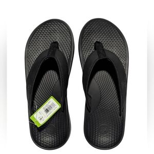 Superfeet Men's Flip Flop Size 7 Iron Black SuperComfort Plantar Faciatis Casual